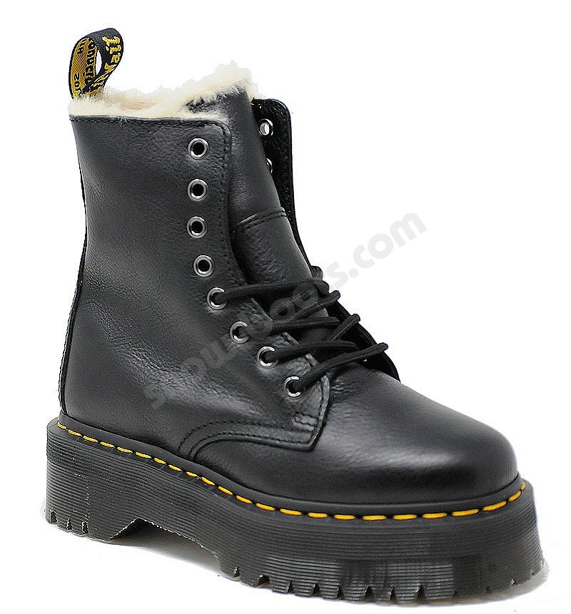 fur lined doc martens schuh