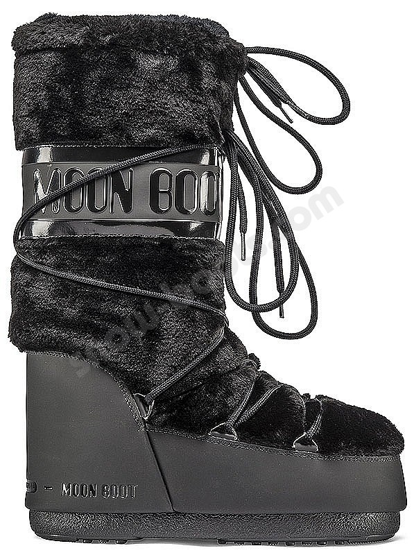 Moon Boot Icon Faux Fur Snow Boots in Black