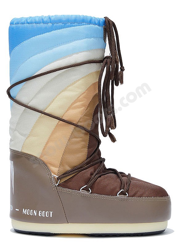 Moon Boot® Icon Rainbow shitake braun blau