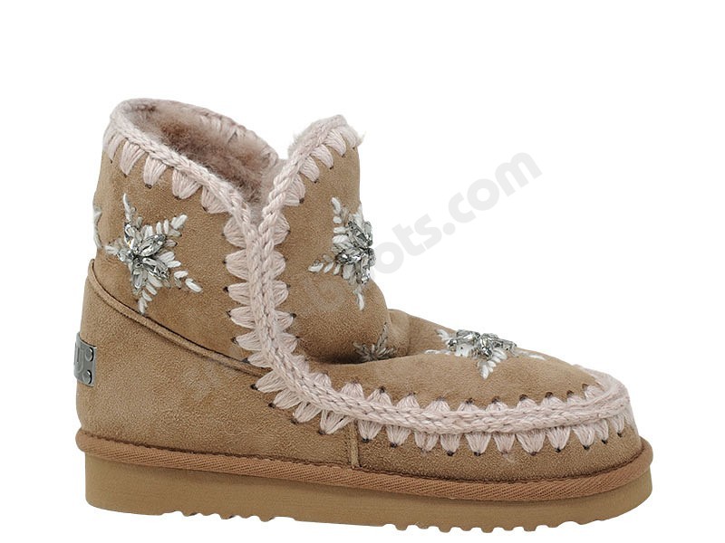 MOU Eskimo Wool Stars Rhinest pink braun